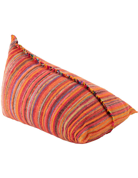 Pouf poire coton rayé orange rose 150 cm Soléane