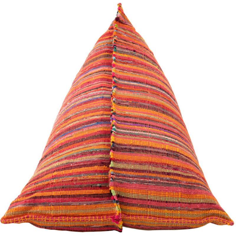 Pouf poire coton rayé orange rose 150...