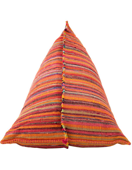 Pouf poire coton rayé orange rose 150 cm Soléane