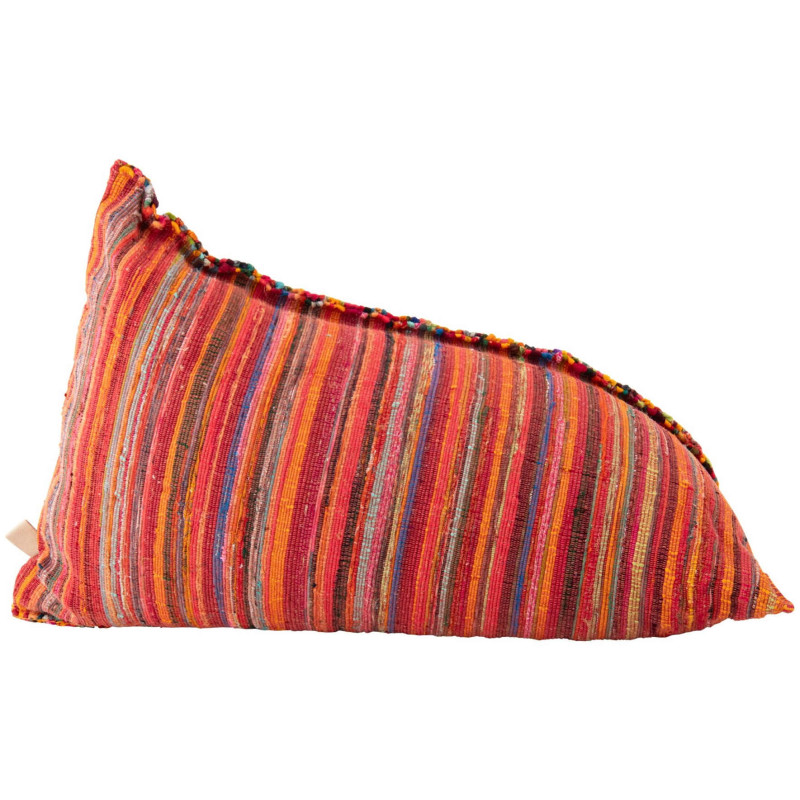 Pouf poire coton rayé orange rose 150...