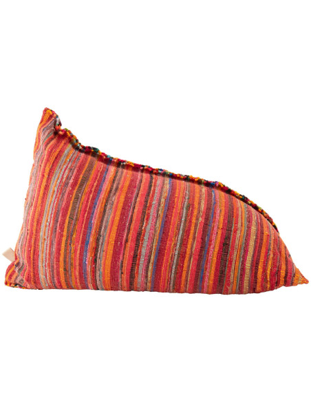 Pouf poire coton rayé orange rose 150 cm Soléane