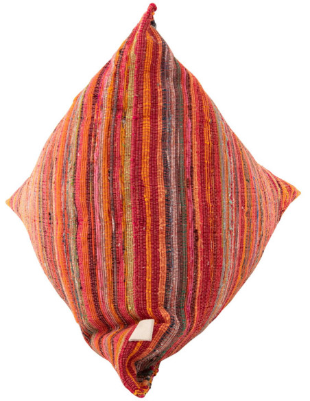 Pouf poire coton rayé orange rose 150 cm Soléane
