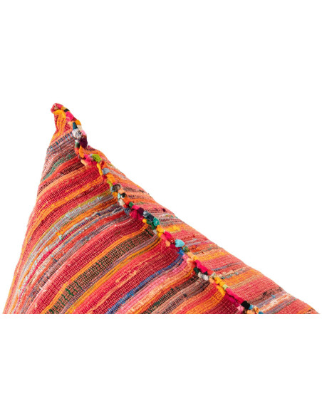 Pouf poire coton rayé orange rose 150 cm Soléane