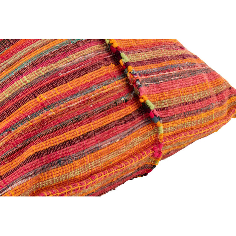 Pouf poire coton rayé orange rose 150...