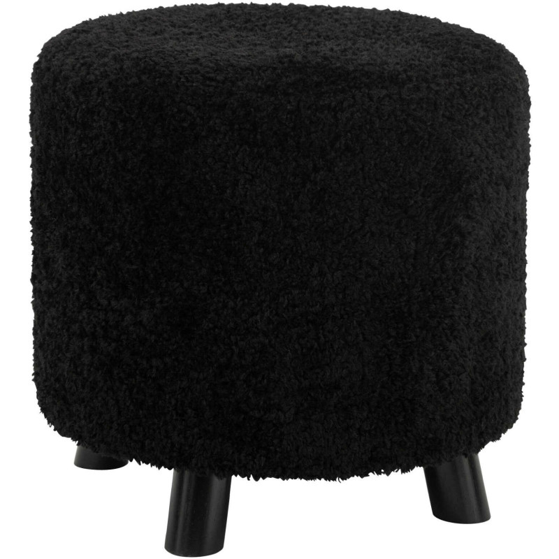 Pouf rond effet mouton noir 42 cm Sheep