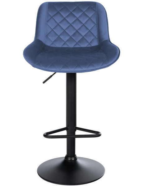 Tabouret de bar velours bleu réglable Kavala  - 2