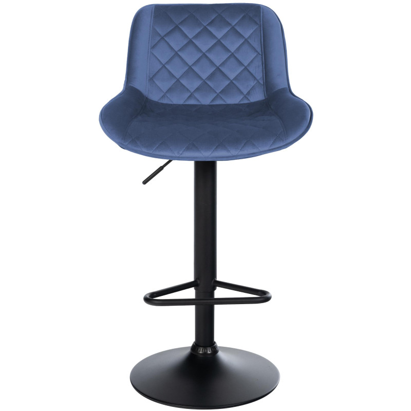 Tabouret de bar velours bleu réglable...