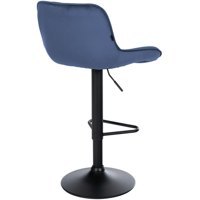 Tabouret de bar velours bleu réglable...