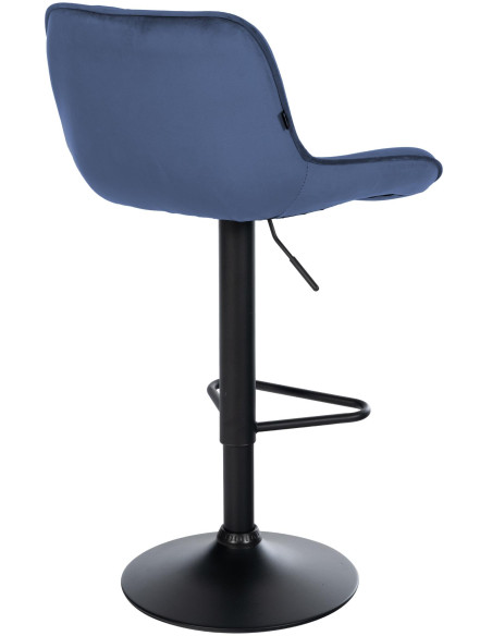 Tabouret de bar velours bleu réglable Kavala