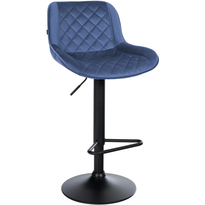 Tabouret de bar velours bleu réglable...