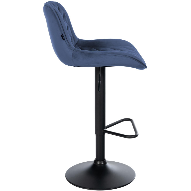 Tabouret de bar velours bleu réglable...