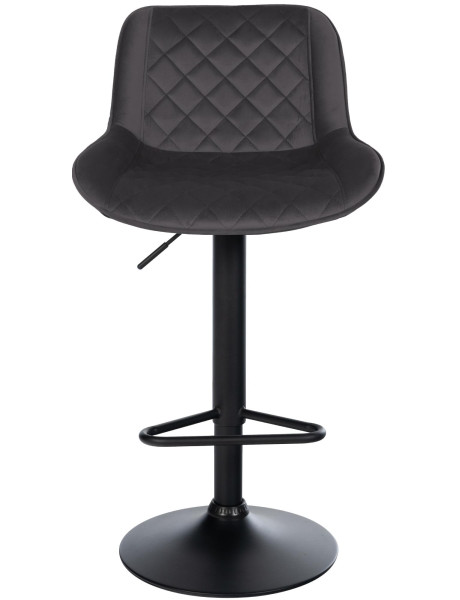 Tabouret de bar velours noir réglable Kavala  - 2