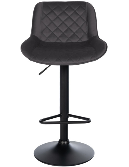 Tabouret de bar velours noir réglable Kavala