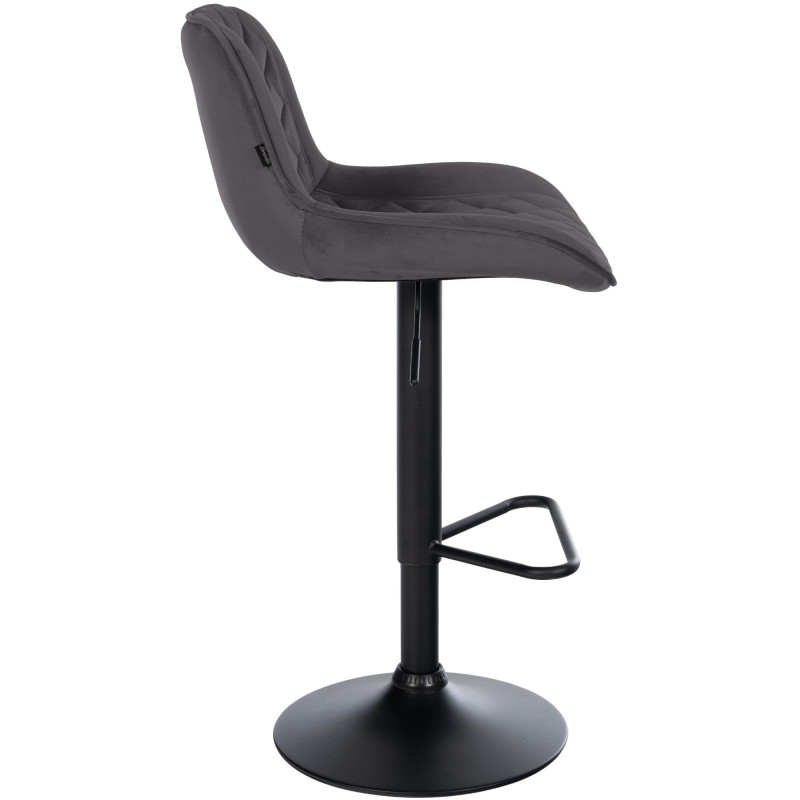 Tabouret de bar velours noir réglable...