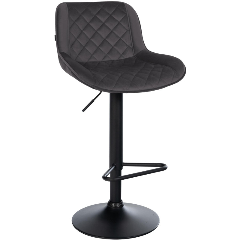 Tabouret de bar velours noir réglable...