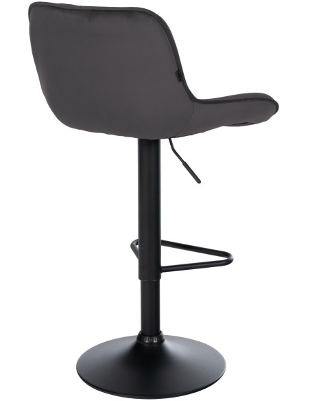 Tabouret de bar velours noir réglable Kavala