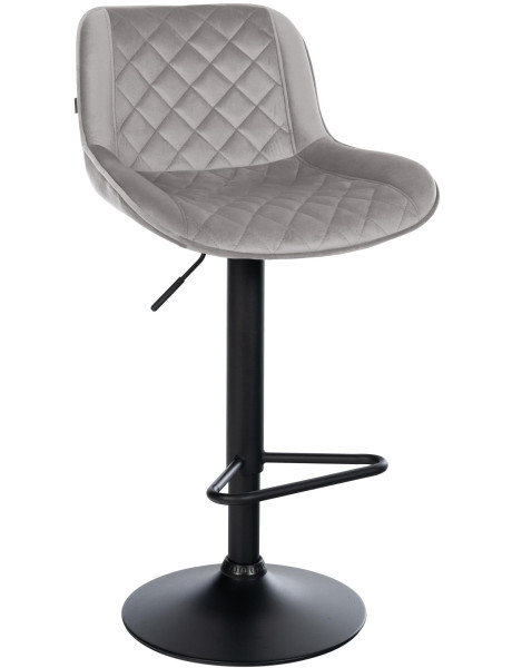 Tabouret de bar velours gris clair réglable Kavala