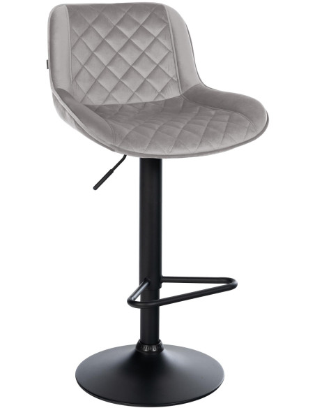 Tabouret de bar velours gris clair réglable Kavala