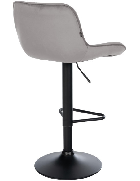 Tabouret de bar velours gris clair réglable Kavala