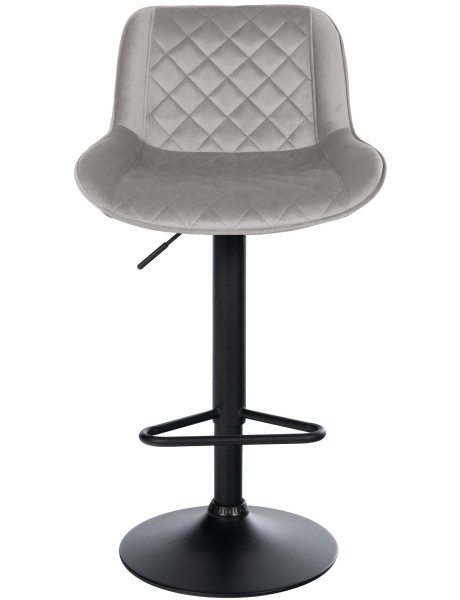 Tabouret de bar velours gris clair réglable Kavala  - 2