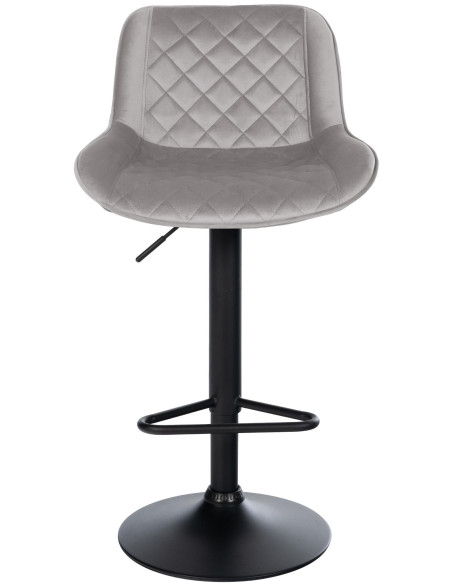 Tabouret de bar velours gris clair réglable Kavala