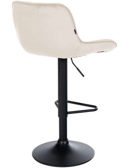 Tabouret de bar velours crème réglable Kavala