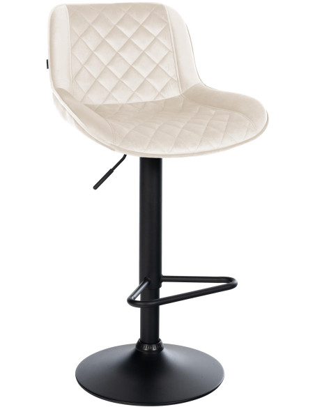 Tabouret de bar velours crème réglable Kavala