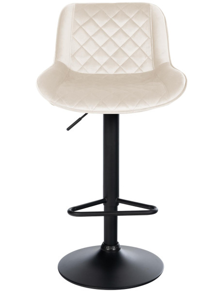 Tabouret de bar velours crème réglable Kavala  - 2