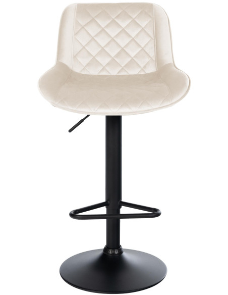 Tabouret de bar velours crème réglable Kavala