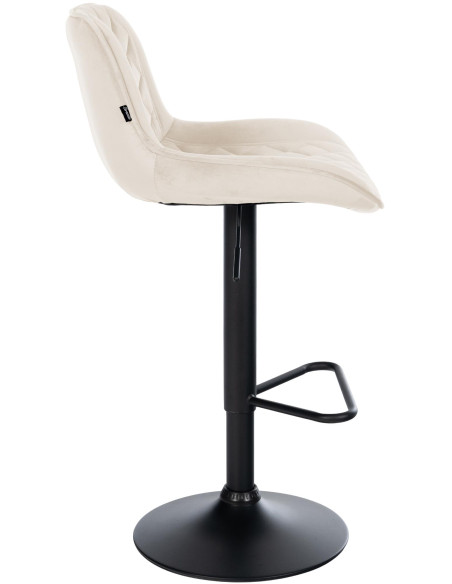 Tabouret de bar velours crème réglable Kavala