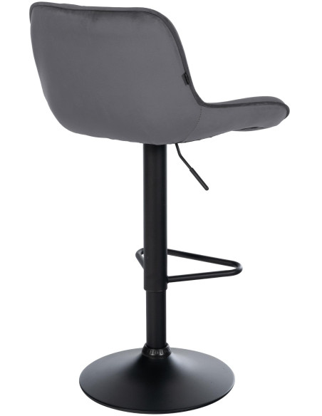 Tabouret de bar velours gris anthracite réglable Kavala
