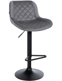 Tabouret de bar velours gris anthracite réglable Kavala