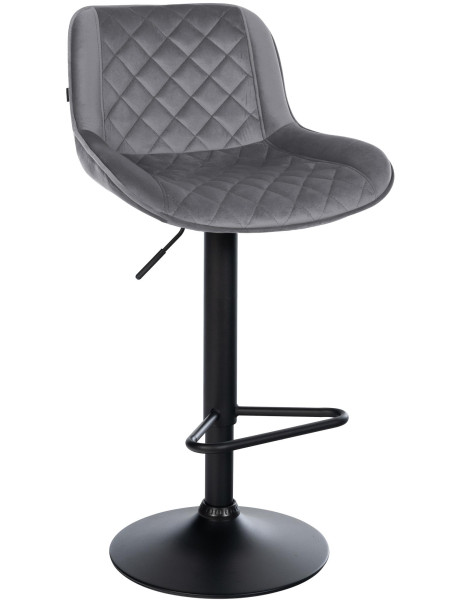 Tabouret de bar velours gris anthracite réglable Kavala