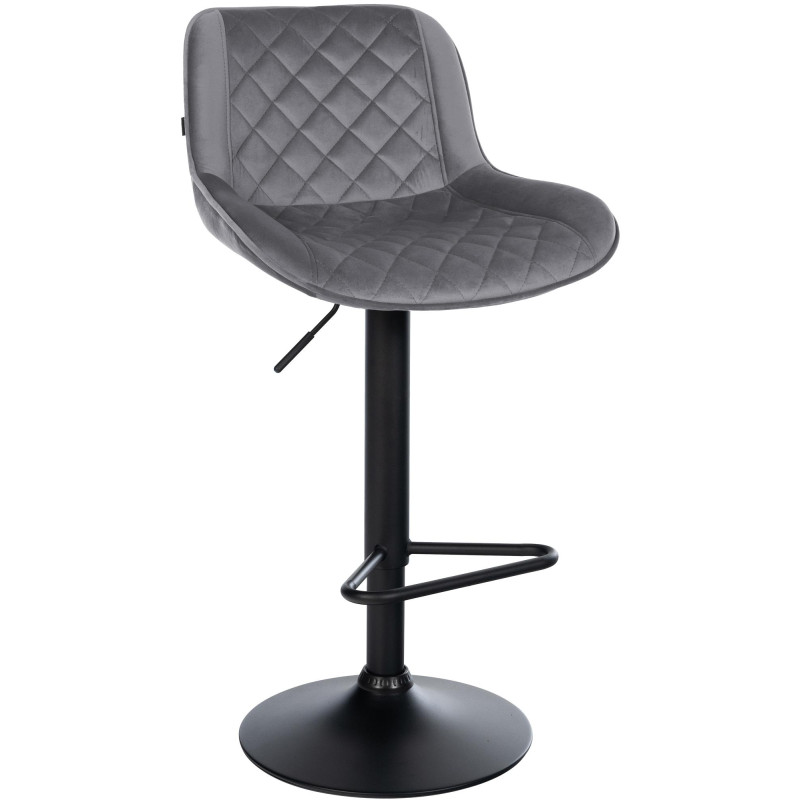Tabouret de bar velours gris...