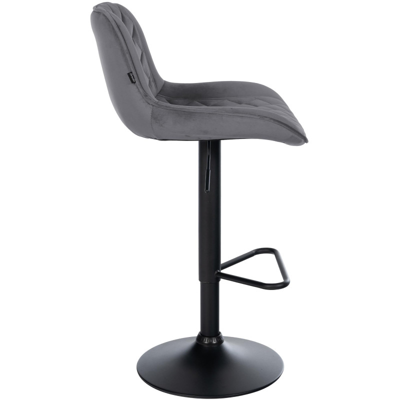 Tabouret de bar velours gris...