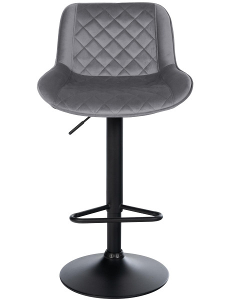 Tabouret de bar velours gris anthracite réglable Kavala  - 2
