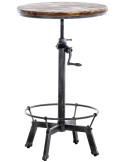Table haute réglable bois métal Ø59 cm Rovello