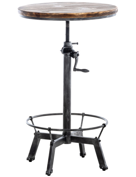 Table haute réglable bois métal Ø59 cm Rovello