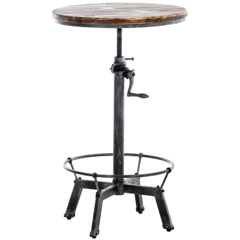 Table haute réglable bois métal Ø59...