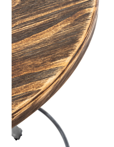 Table haute réglable bois métal Ø59 cm Rovello
