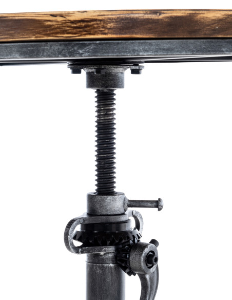 Table haute réglable bois métal Ø59 cm Rovello