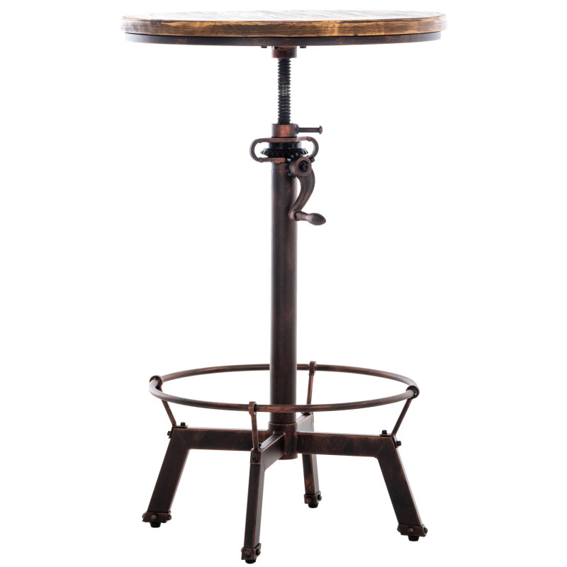 Table haute réglable Ø59 cm bois et...