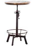 Table haute réglable Ø59 cm bois et métal bronze Rovello