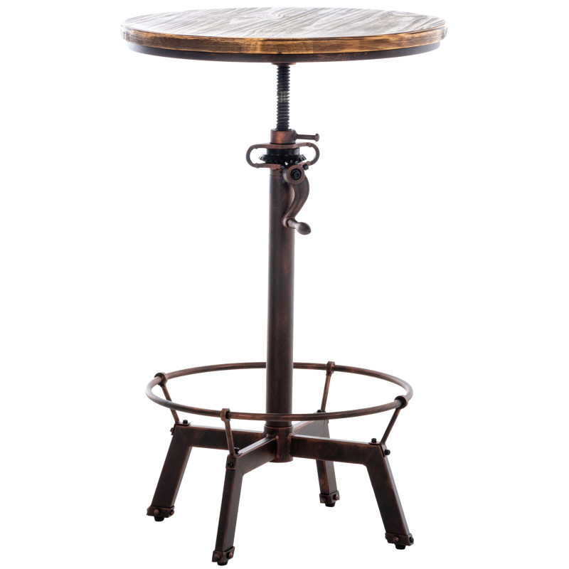 Table haute réglable Ø59 cm bois et...