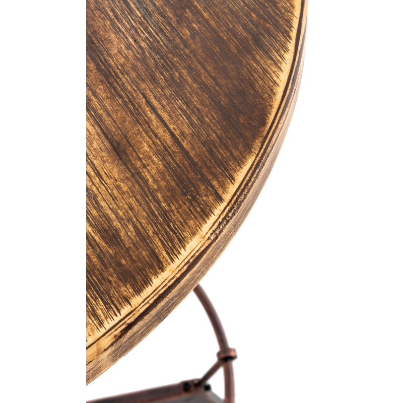 Table haute réglable Ø59 cm bois et...