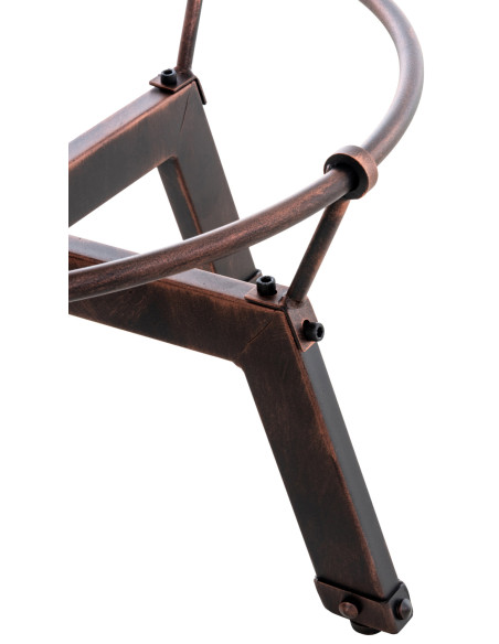 Table haute réglable Ø59 cm bois et métal bronze Rovello