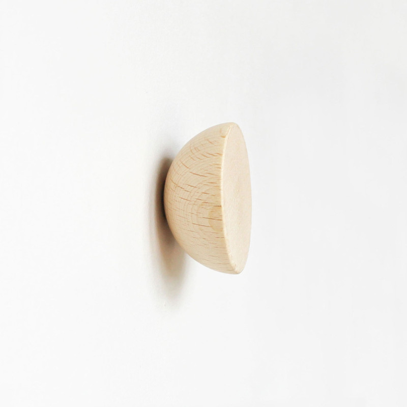 Patère murale bois hêtre naturel 5 cm...