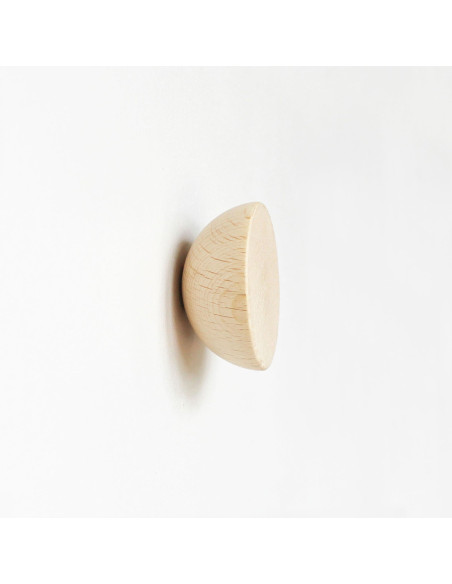 Patère murale bois hêtre naturel 5 cm Knob Round