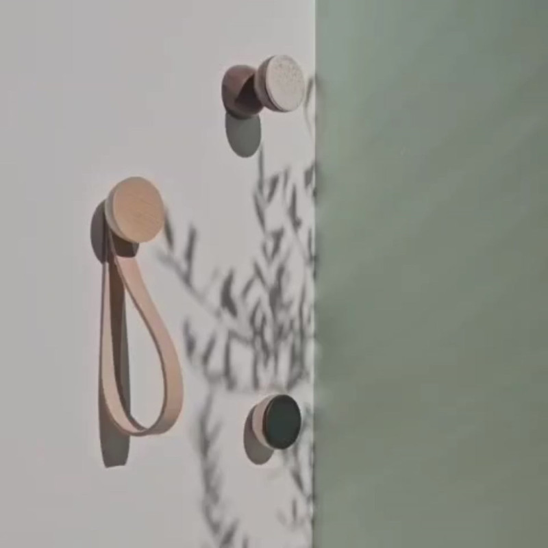 Patère murale bois hêtre naturel 5 cm...