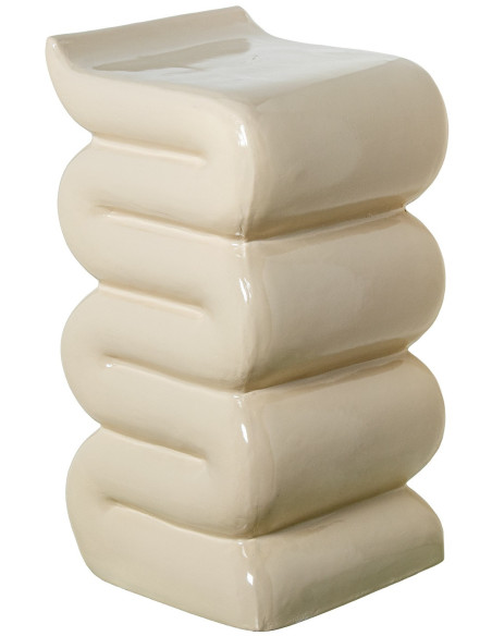 Table d’appoint crème en fibre de verre 30 x 30 x 56 cm Miréa